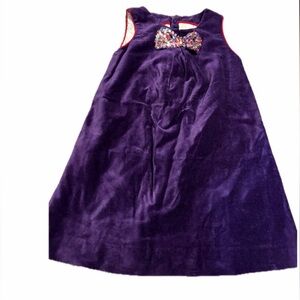 Mini boden Roald Dahl purple velour velvet dress Willy wonka 4-5